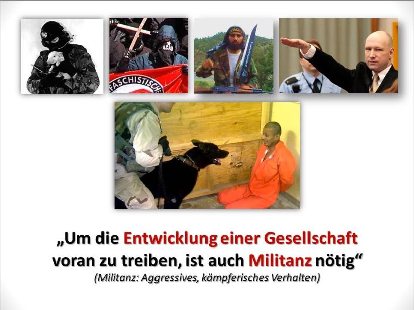 Screenshot aus der Präsentation "Aktuelle staatspolizeliche Bedrohungen und Phänomen-Entwicklung" des Landesamt für Verfassungsschutz Niederösterreich aus dem Jahr 2019.