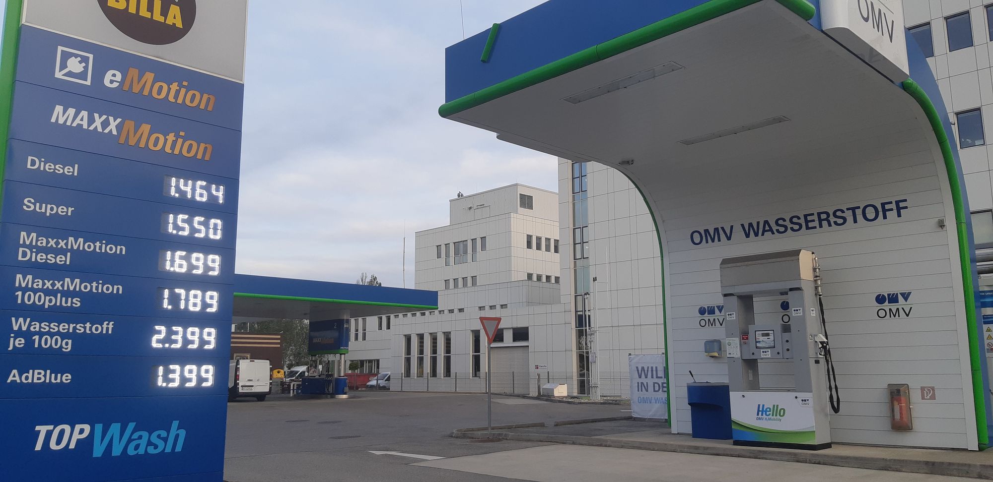Wasserstoff-Tankstelle in Wien - € 23,99 kostet das Kilogramm Foto: Jasmin Spreer