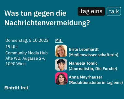 tag eins talk: Was tun gegen die Nachrichtenvermeidung?